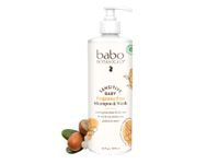 Babo Botanicals Sensitive Baby 2-in-1 Shampoo & Wash With Natural Oat Protein, Shea and Cocoa Butter, Fragrance-Free, Vegan - 16 oz