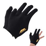 Pool Table Gloves - 3 Finger Pool Gloves | Breathable Slip-Proof Elasticity Embroidered Pool Cue Sports Glove for Women Puchen