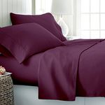 Jasmin Elinor 100% Egyptian Cotton 200 Thread Count Extra Deep 16" / 40CM Fitted Sheet (Small Double, Purple)