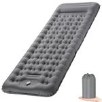 Self Inflating Camping Mat, 12CM Thicken Sleeping Mat with Foot Pump & Pillow, Ultralight Portable Camping Mattress Sleeping Pad Waterproof for Hiking, Outdoor, Camping, Travel 76*25*5 Inch - Grey