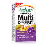 Jamieson 100 percent Complete Chewable Multivitamin for Adults - Citrus Twist Flavour , 60 Count (Pack of 1)