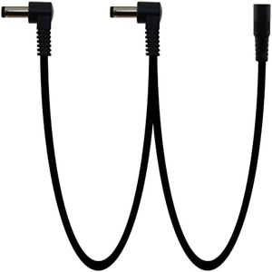 MEETOOT Daisy Chain 1 to 2 Outer+ Inner Daisy Chain 1 to 2 Ways Guitar Effects Pedal Multi-Plug Power Supply Cable for 9V DC Adapter Plug, Guitar Power Supply Adapter
