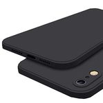 MOBITUSSION Liquid Silicone Microfiber Lining with Camera Protection Back Cover Compatible for iPhone XR (Black)