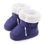 LACOFIA Baby Boys Girls Winter Shoes Infant Anti-Slip Soft Sole Slipper Boots First Walkers Navyblue 12-18 Months