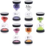 Swpeet 6 Pack 6 Colors Sand Timer Hourglass Sandglass Timer Assortment Kit, Including 1 min/3 mins/5 mins/10 mins/15 mins/30 mins Sand Clock Timer for Kids Games Classroom Home Office Kitchen