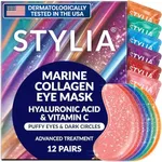 Under Eye Patches for Dark Circles and Puffy Eyes (12 Pairs), Marine Collagen Eye Mask for Puffiness with Vitamin C, Hyaluronic Acid, and Pearl Extract, Eye Gel Pads for Dark Circles and Puffiness