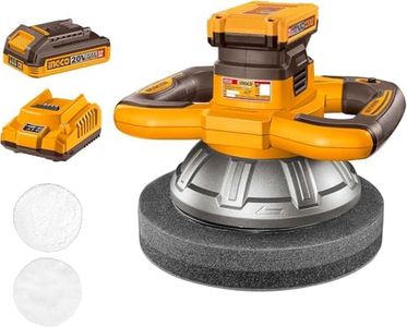 INGCO 20V Cordless Car Polisher And Buffer, Brushless Motor, 2500RPM, 254mm Disc Polisher with 1Pcs 2.0Ah Battery and 1Pcs Charger