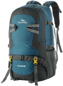TRAWOC BLAZE 55 Liter Travel Backpack Daypack Bag for Camping Hiking Trekking Bag for Men & Women, English Blue, SHK014, 3 Year Warranty