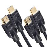 Amazon Basics 4K HDMI Cable 3m, 2 pack - 18Gbps High Speed with Ethernet, 4K@60Hz, 2160p, Black