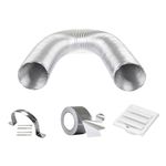 Ardnib Kitchen Chimney Aluminium Exhaust Pipe & Vent Cover with Installation Kit (6 FT KIT)