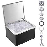 VEVOR Drop in Ice Bin Chest 28x18 inch Drop in Cooler Stainless Steel Outdoor Drop in Ice Chest with Cover Bar Ice Bin 87.2 qt Drop in Wine Drops Drain-Pipe and Drain Plug Included for Cold Wine Beer