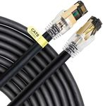 CNCOB Cat 8 Ethernet Cable 60 ft,23AWG Industrial Shielded S/FTP Anti- Wobble Internet Cable,40Gbps High Speed Gaming Waterproof Patch Cord