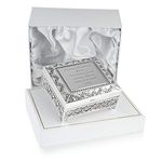 De Walden Gran Engraved Silver Plated Trinket Box in a Satin Box