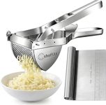 Potato Ricer Stainless Steel with Dough Scraper, Ricer for Mashed Potatoes Professional Masher Kitchen Tool Fruit Press Baby Food Masher