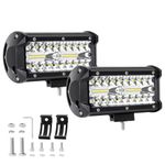 YEEGO DIRECT 7 Inch Led Light Bar, 240W 24000LM Spot Flood Combo Beam Triple Row Off Road Lights Pods Work Lights for UTV ATV SUV JEE-p Truck Tractor Pickup Boat - 2 Pcs