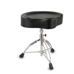 Kadence DRTH-BKJ01 Saddle Drum Throne | Ergonomic PU Leather Seat & Adjustable Height | Double-Braced Tripod | 360° Swivel | Stable & Comfortable for Practice, Studio & Stage | Black