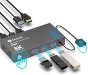 USB 3.0 HDMI KVM Switch 1 Monitor 2