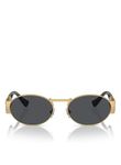 Versace Unisex Sunglasses Matte Gold Frame, Dark Grey Lenses, 56MM