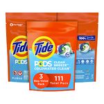 Tide Pods Pods Liquid Laundry Detergent Pacs, Clean Breeze, 3 Pack 37 count