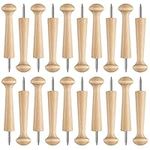 20 pcs Wood Wall Hooks Natural Wooden Coat Hooks Coat Wall Natural Mounted Peg Screw-On Shaker Solid Unfinished Racks for Hanging Hat Bags Clothes Hangers Coats Hats Towels