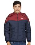 Qube By Fort Collins Men's Nylon Solid Short Length Jacket (430221Az_Navy/Maroon_L_Navy, Maroon_Large), Blue