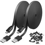 2 Pack 10FT Power Extension Cable Compatible with WyzeCam,WyzeCam Pan,WYZE Cam OG,KasaCam Indoor,NestCam Indoor,Blink,Cloud Cam,USB to Micro USB Durable Charging and Data Sync Cord(Black)