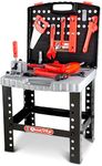 ToyVelt Bench Kids Tool Set Toddler Workbench, Red and Black