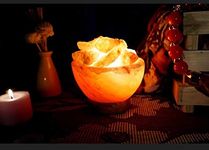 The Craft House Fire Bowl with Salt Chunks Himalayan Rock Salt Lamp, Weight 4 Kg