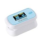 HoMedics Fingertip Pulse Oximeter - Measures Oxygen Saturation, Pulse Rate, Perfusion Index and Pulse Bar, Large, Dual Colour, Easy to Read OLED Display, Portable - Batteries Included