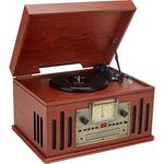 Crosley CR704D-PA Musician 3-Speed Turntable with Radio, CD/Cassette Player, Aux-in and Bluetooth, Paprika