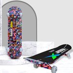 Jaspo Hurricane Ollie Fibre Skateboard – 31" x 8" Deck, Unique Art Design, Perfect for Beginners & Trick Learning (Americano)