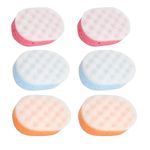 Homeshopa Bath Sponge for Adults, Exfoliating Body Shower Scrubber for Men Women Kids Children, Double-Sided Body Massage Sponges with 3 Colors, Cleaning Exfoliating Bathing Accessories (Pack of 6)