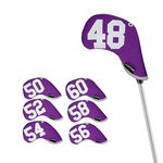 Andux 7pcs/Set Golf Wedge Irons Club Head Covers with Degree NO. on both Sides MT/W10 Purple