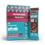 Phab 10g Choco Almond Crunch Protein Bars | (Pack of 6 x 50g) | 14% Roasted Almonds | Crunchy, No added sugar, High Fibre, No Preservatives, Trans Fat Free | Healthy Snack