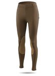 BALEAF Women's Riding Tights Knee-Patch Breeches Horse Pants Equestrian Active Schooling Pocket UPF50+ Brown S