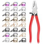 MaxAwe 50 PCS Key Fob Hardware Set, 1 Inch Keychain Hardware with Key Ring and Pliers Tool for Keychain Wristlet Clamp Webbing Fabric DIY Making Hardware Supplies