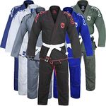 Zafco Sports Brazilian Jiu Jitsu Gi BJJ Gi for Men & Women Grappling gi Uniform Kimonos Light, Preshrunk, with White Belt, Black, A4