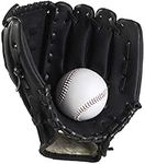 YOASONEK Baseball Glove, Softball Mitt,Catcher's Glove, Comfortable Baseball Mitt and Baseball Set, for Kids Youth Adults Sports and Contest, Left Hand Glove, Right Hand Throw (11.5 Inch, Black)