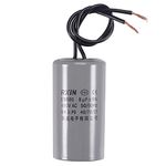 sourcing map CBB60 Run Capacitor 8uF 450V AC 2 Wires 50/60Hz Cylinder 66x35mm for Air Compressor Water Pump Motor