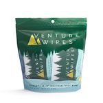 Venture Wipes: Individually Wrapped Body Wipes -10 Count- Natural Ingredients with Tea Tree Oil. Biodegradable Wipes Provide a Camping Shower with a Large 12x12 Inch Textured Wipe. #DirtHappens