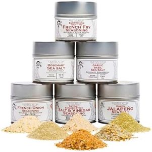 Gourmet French Fry Seasoning Set - Six Pack | Authentic Small Batch Seasoning Mixes | 6 Gourmet All Natural Spice Blends - French Fries Are Just The Beginning | Hand Packed, Non GMO | Sustainably Sourced, Made in USA | Artisanal Spice Blends, Marinades, and Rubs | Gustus Vitae | #892