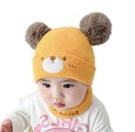 REFFER Baby Winter caps Unisex Beanie fit for 3 Months to 4 Years Old Toddler Baby Woolen Winter Caps for Baby Boy's and Girl's (Free Size)