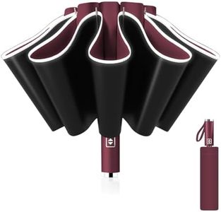 Pioggistar Parapluie Pliant Automatique, Parapluie inversé 10 Baleines pour Homme et Femme, Parapluie Diamètre 105 cm, Anti Vent, Anti Tempete, Rouge
