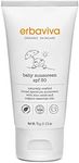 Erbaviva Organic Baby Sunscreen 2.5 Ounce - Coral Reef Safe, Natural, UVA & UVB Protection, Water Resistant, Infused with Essential Oils