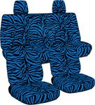 Totally Covers compatible with 2011-2018 Jeep Wrangler JK Animal Print Seat Covers: Blue Zebra - Full Set: Front & Rear