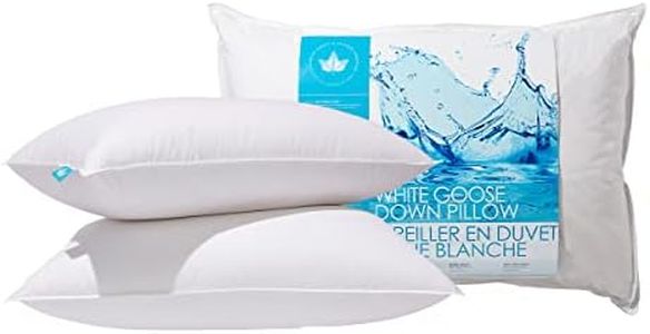 Canadian Down & Feather Co. - 2 Pack Soft Support White Goose Down Pillow King Size- 260 TC Shell 100% Cotton - Filled in Canada