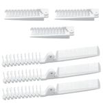 Piutouyar 6 Pack Travel Hair Comb, Portable Folding Comb Brush Combo, Small Compact Pocket Collapsible Comb, Anti-Static Double Headed Combs(White)