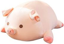 Cute Kawaii Pig Plush Pillows Stuffed Animal Hugging Pillow, Soft Fat Pig Stuffed Cuddle Plush Toys, Birthday Gifts for Girls Girlfriend (Round Eyes,19.6in)