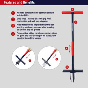 Spear & Jackson Ragwort Ultra Weeder – All-Metal, Pump-Action, Non-Slip Grip