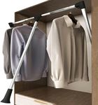 Adjustable Pull Down Wardrobe Rail Heavy Duty Steel Rod Wall mounted Closet Rod with Mounts Industrial Frame for Wardrobe Lift Size: 890 1210mm